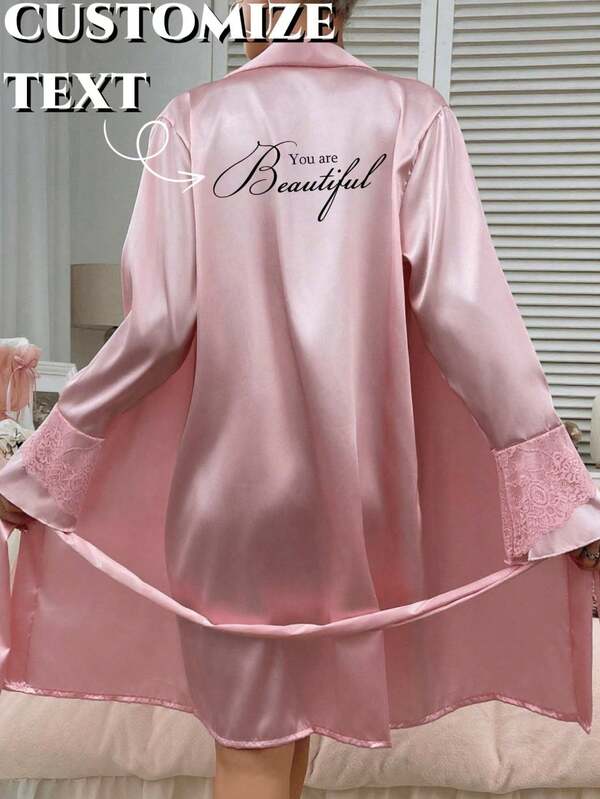 Women's Custom Pajamas And Nightgowns, Sexy Pink Striped Pajamas, Customized Bride And Groom's Names, Customized Wedding Date, Customized Personalized Text, Women's Satin Bridal Morning Dresses And Comfortable Nightgowns, Special Gifts For Brides, Besties, Girlfriends, Casual Customization, Customized Personalized Gifts, Ideal Gifts For Girlfriends, Suitable For Living Rooms, Bedrooms, Anniversaries, Birthdays, Holidays And Other Occasions.