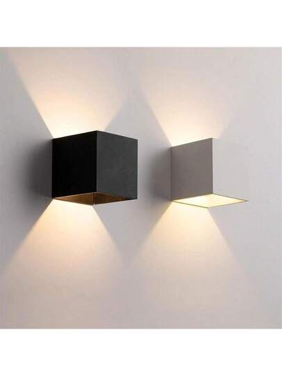 1/ Moderne Minimalist Bedside Lamp, Hotel Corridor Wand Light, Square Adjustable Outdoor Waterproof ative Washer Verlichting