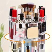 1 Caja de almacenamiento transparente con estampado de diamantes desmontable, Caja de almacenamiento de cosméticos ajustable de 360°, Estantería de almacenamiento de cosméticos de múltiples propósitos, Estantería desmontable de 8 capas, Estantería de tocador sencilla, Adecuada para dormitorios, baños, tocadores, etc. - Multicolor - Ver 9