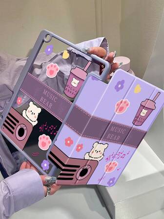 Esta hermosa y linda funda de acrílico transparente con cristal de doble cara pintada con un oso de dibujos animados con flores es a prueba de golpes y adecuada para iPad de 7ma, 8va y 10ma generación (10.2 pulgadas). Tiene una ranura integrada para lápiz y admite funciones de suspensión y activación/múltiples métodos de soporte plegable. Todo esto son regalos maravillosos para Halloween y Año Nuevo.