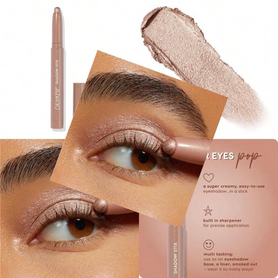 ColourPop Shadow Stix 眼影膏，持久显色，多用途膏状彩妆，内置卷笔刀和精准笔尖，方便上妆。0.05盎司，社交达人款，旅行必备，情人节礼物，价格实惠，旅行化妆刷，女士礼物，化妆师礼物，专业全套彩妆套装 - 社交名媛 - 查看 1