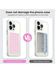 1个加厚硅胶双面吸盘手机支架，适用于手机壳，免提粘性手机支架。适用于多种设备，必备派对用品，情人节、圣诞节、感恩节最佳礼物，双面吸盘浴室手机支架