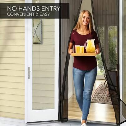 Cortina magnética macia à prova de mosquitos para portas e janelas, cortina anti-mosquitos com fechamento automático magnético para portas, malha invisível para ventilação, tela anti-moscas, insetos e poeira com fechos magnéticos para fácil ventilação