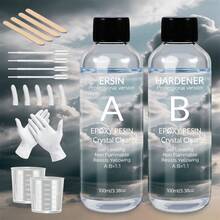 Kit de resina epoxi cristal transparente de 20/50/100/250ml, resina epoxi transparente sin burbujas para colada de escritorio y barra, resina epoxi transparente para manualidades y artesanía, regalo para cumpleaños/fiesta/festival