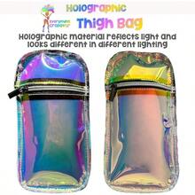Holographic Thigh Bag Leg Harness For Women Outdoor Waist Pouch Carnival Hiking Travel Fanny Pack With Extra Long Adjustable Straps Plus Size - 如圖 - 查看 2