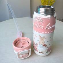 1pc High-Quality Thermal Insulated Tumbler, Portable Double-Wall Stainless Steel Cute Straw Cup
