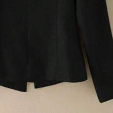Áo blazer nữ một nút cài, áo khoác công sở tay dài dáng rộng thoải mái, áo blazer cổ ve màu trơn thanh lịch, trang phục công sở đa năng cho nữ màu đen mùa xuân - màu đen - Xem 4
