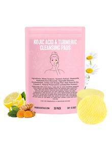 Kojic Acid & Turmeric Cleansing Pads, 30 Pack Gentle Exfoliating & Brightening Pads, Infused With Chamomile, Vitamin C, Panthenol (B5) & Natural Ingredients, Cleanses, Exfoliates & Improves Skin Tone, Suitable For Daily Use & All Skin Types - Multicolor - View 12