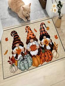 1pc New Halloween - Cute Halloween Dwarf Doormat Small Rug - 900g/Sqm Soft Velvet, Machine Washable Durable, Stain Resistant, Quick Drying, Suitable For Indoor/Outdoor Doormats, Home Decor, Bedroom, Kitchen, Photography, Props, Outdoor Decor Gifts, Holiday Gifts, Area Rugs, All Season
