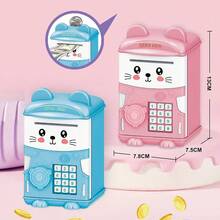 Kids Birthday Gift Toy, Password Storage Cabinet - Realistic Children's ATM Piggy Bank, Cartoon Password Smart Coin Bank, Creative Coin Password Storage Box - Multicolor - View 2