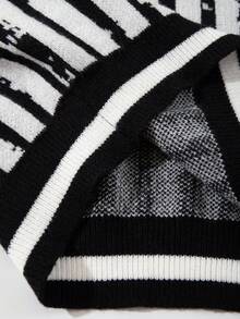 Maglione casual a righe con scollo a V e maniche lunghe da uomo, pullover lavorato a maglia con vestibilità ampia e versatile, adatto per primavera, autunno e inverno