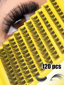 120pcs Independent Cluster Eyelashes, Large Capacity Eyelash Box, Natural-Looking Eyelash Clusters, DIY At Home, Soft And Fluffy Eyelashes, Reusable, Suitable For Beginners.