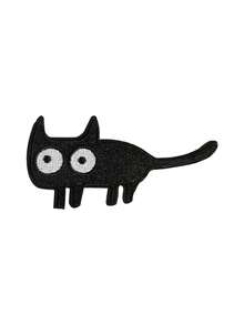 1pc Cute And Funny Big Eyed Black Cat Embroidered Patches, Cat Patches, Cat Lover Patches, Animal Patches, Iron-On, Suitable For Jackets, Backpacks, Hats, Party Decorations, Holiday Decorations, Creative Gift Patches - Multicolor - View 9