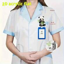 1 rolă retractabilă pentru ecuson de identitate cu model panda drăguț și bambus - acrilic durabil, potrivită pentru asistente medicale, studenți, profesori - cadouri pentru fete, pentru întoarcerea la școală, rechizite școlare, birou, accesorii