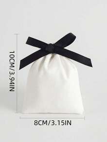 6个白色天鹅绒束口袋，配黑色丝带，8*10厘米，适用于派对、珠宝、圣诞节、情人节等场合。 - 彩色 - 查看 3