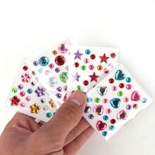 4pcs DIY Acrylic Gem Pet Stickers - Colorful Heart, Flower And Star Shaped, Suitable For Dog Grooming And Beauty Accessories - Multicolor - View 6