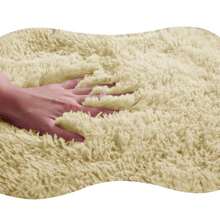 3-Piece Bathroom Carpet Set - Super Soft Non-Slip Bathtub Mat With High Absorbency, Machine Washable Fluffy Rugs For Shower, Bedroom, Kitchen & Living Room, Includes 1 Small, 1 U-Shaped & 1 Large Carpet, Anti-Slip PVC Backing, 1-Inch Microfiber Fibers - 白色 - 查看 3