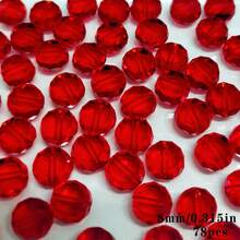 Red Beads & Bead Assortments 4/6/8mm Clear Flat Round Faceted Glass Bead For Jewelry Making DIY Bracelet Beading Crafts
