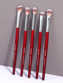 MAANGE 5/7/15pcs Soft Professional Makeup Brush Set Eye Shadow Brush Eyebrow Brush Mixed Brush Eyeliner Brush Detail Brush Portable Travel Cosmetic Brush For Daily Makeup On Face Beauty Blend Accessories Makeup Accessories Gifts For Friends - Red - View 1