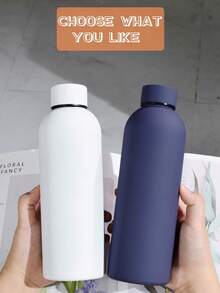 1 peça de 17oz de parede dupla de aço inoxidável com isolamento a vácuo, cor fosca, garrafa criativa de boca pequena, copo de café portátil, adequado para esportes ao ar livre, ioga, café, deslocamento para o escritório, presentes de feriado e aniversário, todas as estações