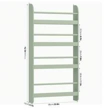 Furchen Bibliothèque pour Enfants,Bibliothèque Montessori pour Enfants avec 4 étagères, Bibliothèque murale pour chambres et salles de jeux, blanc 57x12x111,5cm - Vert - Voir 8