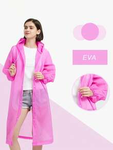 Extra Long Rain Ponchos For Adults - EVA Rain Coats Waterproof Unisex Rain Jacket With Drawstring Hood
