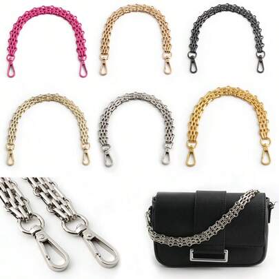 1pc 30-60-100-120cm 16mm Wide High Quality Silver Metal Wallet Chain, Handbag Chain, Replacement Shoulder Strap For Wallet, Purse, Crossbody Bag DIY