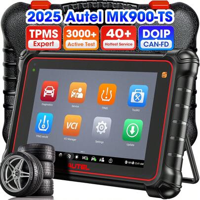 Autel MaxiCOM MK900TS MK900TS Wireless TPMS Diagnostic Scanner With Android 11 Support DoIP/CAN FD Protocols And 40+ Services Upgraded Of MK808TS