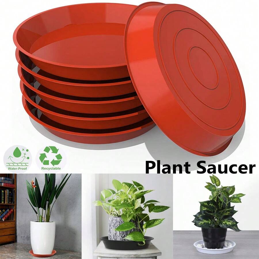 3个装植物托盘 4/6/7/8/10英寸滴水盘塑料托盘托盘室内室外花盆圆形 - 彩色 - 查看 1