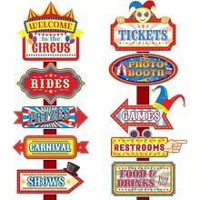 20 Pcs Circus Theme Party Decorations Circus Photo Booth Props Decorations Welcome Circus Decorations - Lễ hội hóa trang - Xem 2