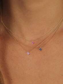 S925 Sterling Silver Necklace Four-Leaf Clover Necklace Women's Necklace For Daily Wear Fine Necklace Silver Necklace Fashionable Women Pendant Necklaces Silver Fine Chain Necklaces Gold Necklace - Four Leaf Clover - View 1