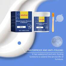 Jakehoe Wooden Furniture Repair Paste - Wood Table Chair Floor Erase Scratches Long-Lasting Protection Waterproof Anti-Fouling Strong Adhesion Polishing Restores Like New - 100g Three Color Options - 楓木色 - 查看 6