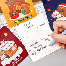 8pcs Cartoon Christmas 3D Folding Greeting Cards, Multi-Functional Christmas Card, Gift, Thanksgiving, Blessing Message Cards