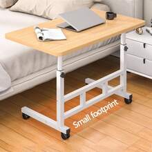 Standing Desk Adjustable Height 23.6" - 35" And Angle 0° - 90°, Space-Saving, Ergonomic Mobile Computer Desk With Universal Wheel, Sturdy And Comfortable, Easy To Setup, Spacious Folding Table For Home, Office And Sofa(Walnut) - 胡桃色 - 查看 3