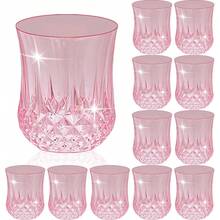 3 piezas de vasos de vino sin tallo irrompibles de color rosa, vasos reutilizables de color rosa vintage para whisky, cerveza, jugo, bebidas, cócteles