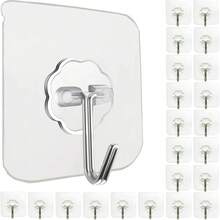 10 Pack Strong Transparent Wall Hooks – Reusable Adhesive Sticky Hooks For Bathroom, Kitchen, Door & Living Room, Waterproof Rustproof Acrylic Hooks For Towels, Bags, Keys, And Space Saving Home Storage - 10 Pcs - View 7