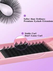 ARTSTAR 12 Rows One By One Lash Extensions Classic Eyelashes Extensions B Curl Natural Soft False Individual Lashes 6-15mm Black - B - View 3