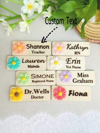 Personalized Name Tag, Employee ID Label With Pin, Design Your Custom Badge, Custom Flat Badge For Work, Office Name Badge Employee Business Label