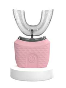 U-Shaped Wireless Electric Toothbrush, 360° Ultrasonic Teeth Whitening Light, Silicone Automatic Electric Toothbrush - Pink - View 13
