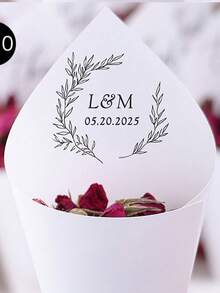 30Pcs Of Set DIY Wedding Cone For Petal Toss, Personalized Confetti Cones, Custom 17 Styles White Paper Cone For Bridal Shower Party Decoration, Multi-Functional, Anti-Mold, Ornamental, Reusable, Exquisite, Stylish, High-Quality, Adorable, Modern, Custom, Unique, Personalized, Son, Daughter, Kids, Kitchen, Dining Room, Bedroom, Office, Living Room, Home, Garden, Tea Room, For Anniversaries, For Birthdays, For Housewarming, For Graduation, Gala Night, Customized Gift Wrap Boxes, Chic Autumn