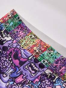 1 Piece Set Of Men's Shorts, Halloween Skull Pattern, Soft And Skin-Friendly Fashionable Men's Underwear, Men's Boxing Shorts