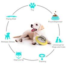 Trwałe, odporne na gryzienie zabawki dla psów, piłka do karmienia Puzzle, zabawki dla zwierząt na zewnątrz, miska dozująca karmę - Żółty - Zobacz 8