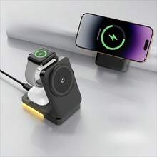 3-In-1 15W Fast Wireless Charging Station, Multi-Device Charging Stand Compatible With IPhone, Watch, Earphones , Suitable For Office, Dorm, And Home Wireless Charger Nan