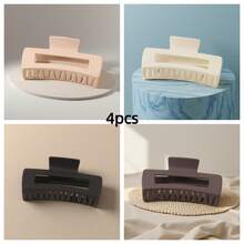 5 Inches Extra Large Claw Clips For Thick Hair And Long Hair, 4 Packs Xl Jumbo Claw Clips, Oversized Matte Non-Slip Rectangle Hair Clips For Women, Big Strong Hold Jaw Clip, Neutral Color Fall Fashion Hair Claw Autumn Hair Accessories Elegant Hair Clutch Clips For Hair Winter For Vacation Outfits Woman