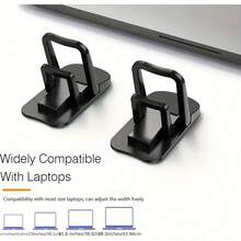 2pcs Adjustable Desk Keyboard Stand - Foldable, 2-Angle Riser With Self-Adhesive Mounting, Portable & Invisible Laptop Holder For Enhanced Airflow And Comfort