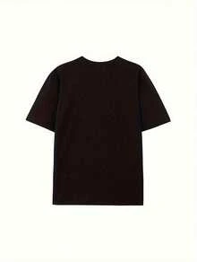 [Mind Over Matter T-Shirt] High Elasticity Cotton Men's "Mind Over Matter" Graphic T-Shirt | Loose Fit Short Sleeve Round Neck For Casual & Sports Wear, Spring/Fall Streetwear Essential, Durable Fabric, PLUS SIZE - 黑色 - 查看 2