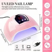 LIMEGIRL Bộ sơn móng tay gel UV, bao gồm đèn UV và máy mài móng, đèn LED UV làm móng, bộ sơn móng tay gel, bộ sơn móng tay gel đa năng, lớp sơn lót, lớp sơn phủ, bộ dụng cụ làm móng gel chuyên nghiệp, bộ dụng cụ tự làm móng gel tại nhà, quà tặng cho phụ nữ. - Nhiều màu - Xem 2