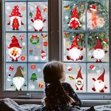 9 coli (104 buc) autocolante de Crăciun pentru fereastră în formă de pitic - Kit de autocolante de Crăciun pentru fereastră - Autocolante reutilizabile fără lipici cu Moș Crăciun, coroane, reni, pini, fulgi de zăpadă, clopoței, cutii cadou, brazi de Crăciun și scene confortabile pentru casă - Ideal pentru magazine, case și birouri, sărbători, decorațiuni de Crăciun, aranjamente DIY