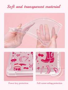 A Charming Pink E-Reader Cover With A Cowboy Theme, Featuring A Classic Design That Is Simple And Easy To Use. Compatible With Kobo Clara Color/BW 2024,Kobo Clara 2E,Kindle10/11 Gen,Kindle Paperwhite 12th Gen 2024, It Is Lightweight And Portable, Making It Ideal For Travel, Bedtime Reading, Or As A Romantic Gift.