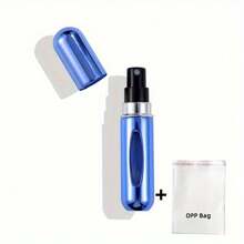 Perfume Refill Bottle Portable Mini Refillable Spray Can, Empty Cosmetic Container Travel 0.17oz + 1 OPP Bag, Mini Refillable Perfume Bottle, Bottom Filled Travel Perfume Spray Bottle, Vintage Perfume Spray Bottle, Glass Perfume Bottle, Portable Fragrance Container, Portable Scent, Fashion Perfume Bottle, Compact Sprayer, High Quality Sprayer, Leakproof Spray Head, Perfume Dispenser, Frequent Traveler, Perfume Lovers - Bright Blue - 查看 2